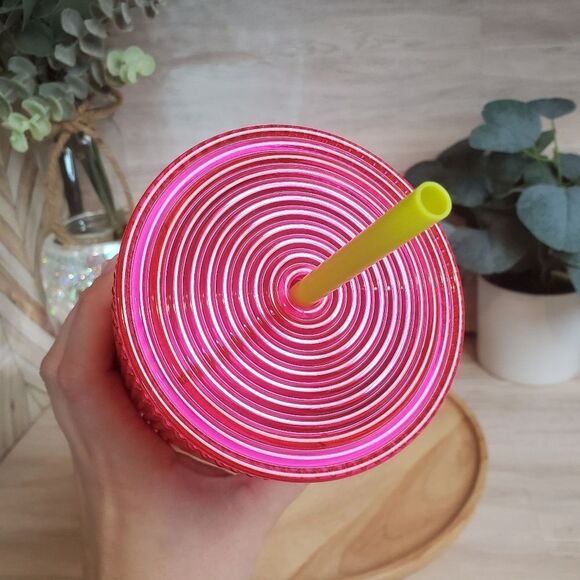 NEW Starbucks 2023 Summer Pleated Neon Magenta Venti Tumbler * - Picture 3 of 7